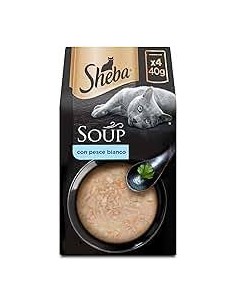 Sheba Soup Pesce Bianco 4 x 40gr. Cibo Umido Per Gatti.
