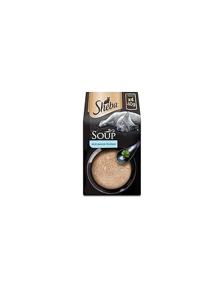 Sheba Soup Pesce Bianco 4 x 40gr. Cibo Umido Per Gatti.