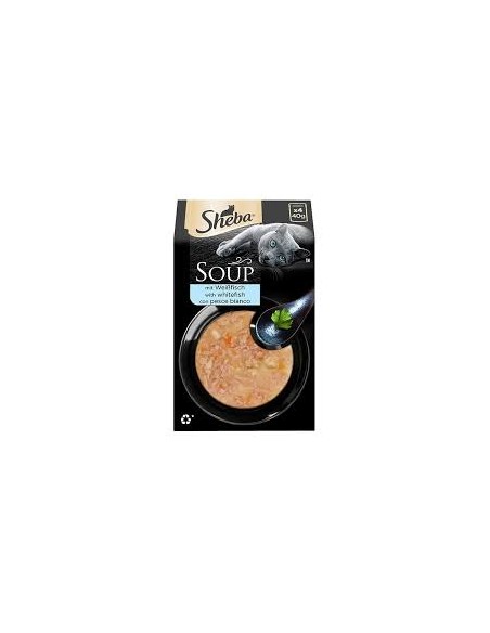 Sheba Soup Pesce Bianco 4 x 40gr. Cibo Umido Per Gatti.