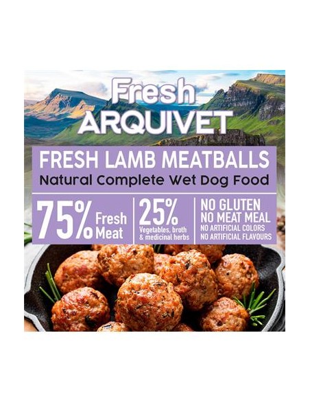 Arquivet Fresh Umido Cane Adult Polpette Agnello gr 400. Cibo Umido Per cani.
