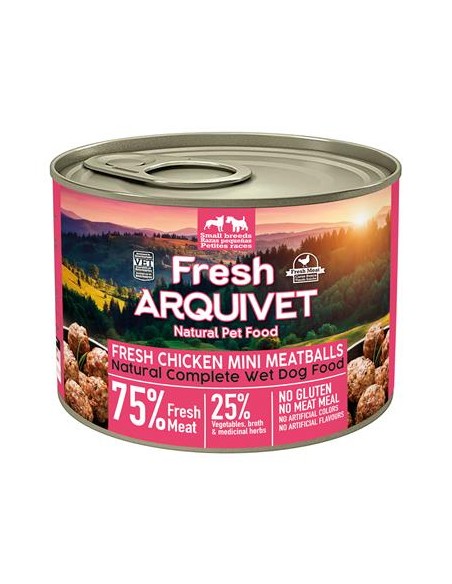 Arquivet Fresh Umido Cane Adult Mini  Polpette Pollo gr 200. Cibo Umido Per Cani.l