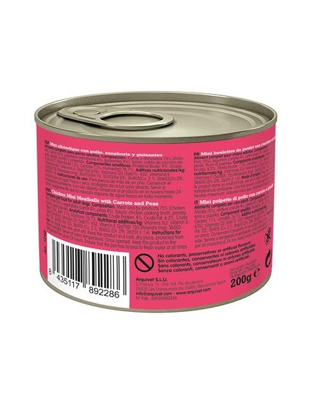 Arquivet Fresh Umido Cane Adult Mini  Polpette Pollo gr 200. Cibo Umido Per Cani.l