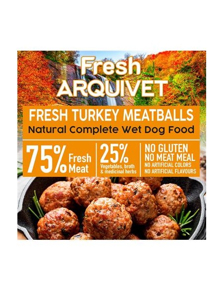 Arquivet Fresh Umido Adult Polpette Tacchino gr 400. Cibo Umido Per Cani