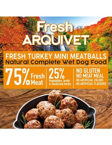 Arquivet Fresh umido Cane Adult Mini Polpette  Tacchino 200 GR. Cibo Umido Per Cani