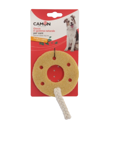 Gioco Cane Gomma Naturale con Corda Anello. Giochi Per Cani.