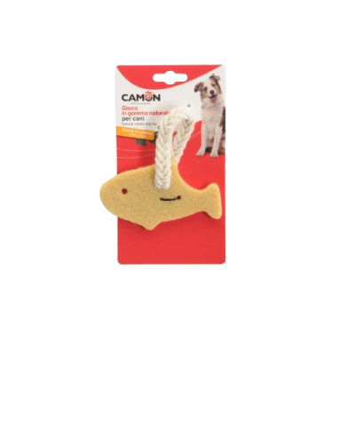 Gioco Cane Gomma Naturale con corda forma Pesce . Gioco Per cani.