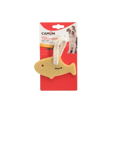 Gioco Cane Gomma Naturale con corda forma Pesce . Gioco Per cani.