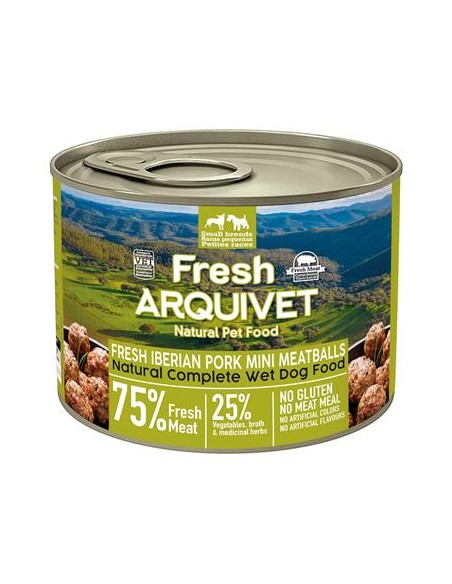 Arquivet Fresh Umido Cane Adult Mini Polpette  Maiale gr 200. Cibo Umido Per Cani