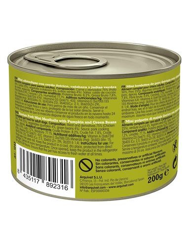 Arquivet Fresh Umido Cane Adult Mini Polpette  Maiale gr 200. Cibo Umido Per Cani