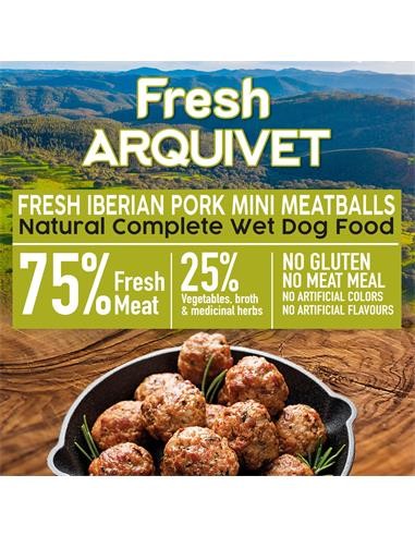 Arquivet Fresh Umido Cane Adult Mini Polpette  Maiale gr 200. Cibo Umido Per Cani
