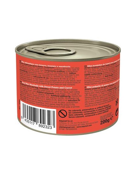 Arquivet Fresh Umido Cane Adult Mini Polpette Manzo gr 200. Cibo Umido Per Cani .