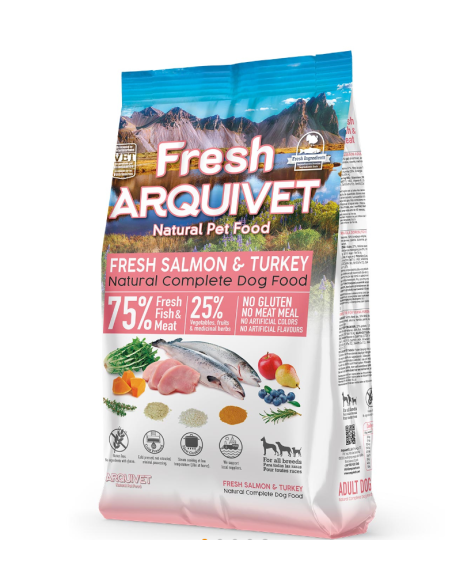 Arquivet Fresh Free Salmone e Tacchino kg 10. Crocchette per cani.