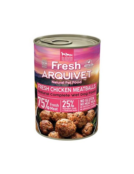 Arquivet Fresh Umido Cane Adult Polpette Pollo gr 400 . Cibo Umido Per Cani .