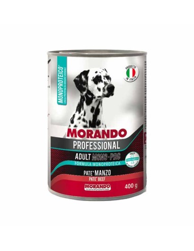 Morando Monoproteico pate' Manzo gr.400.Cibo Umido Per cani.