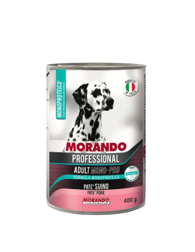 MORANDO Monoproteico pate' Maiale gr.400. Cibo Umido Per cani