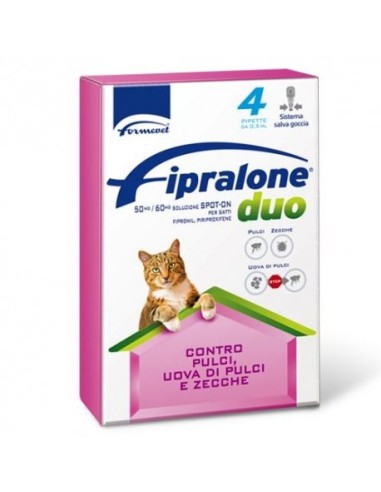 Fipralone Duo Gatti 4 pipette . Antiparassitari per gatti .