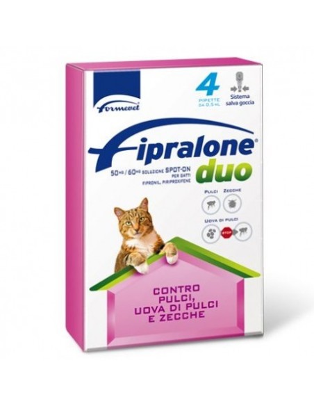 Fipralone Duo Gatti 4 pipette . Antiparassitari per gatti .