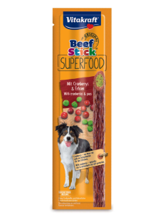 Vitakraft Snack Cane Beef stick Superfood piselli e mirtilli rossi gr.25. Snack per cani 2