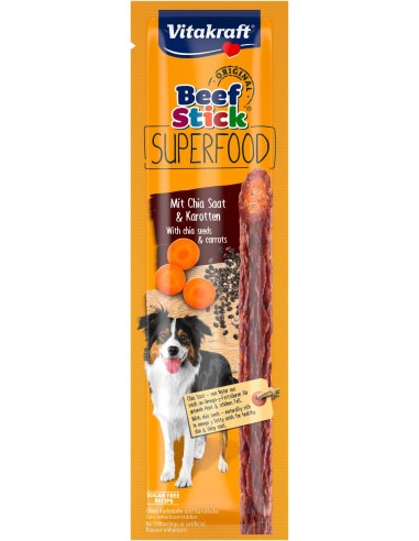 Vitakraft Snack Cane Beef stick Superfood semi di chia e carote gr.25. Snack per cani.