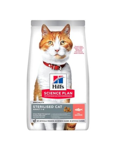 Hill's Sterilised Cat Salmone Gr.300. Cibo Secco Per Gatti .