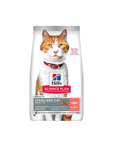 Hill's Sterilised Cat Salmone Gr.300. Cibo Secco Per Gatti