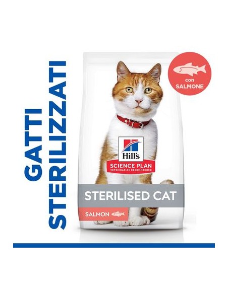 Hill's Sterilised Cat Salmone kg 1,5. Cibo Secco Per Gatti