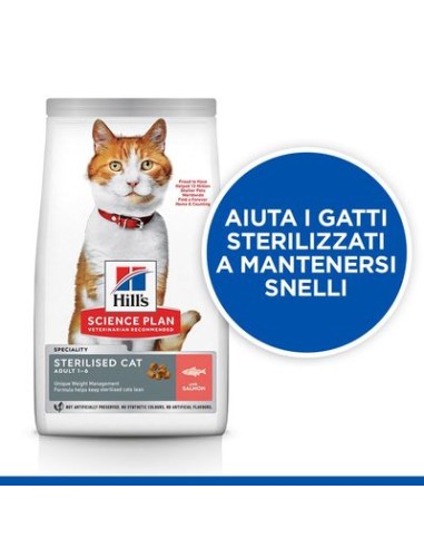 Hill's Sterilised Cat Salmone kg 1,5. Cibo Secco Per Gatti