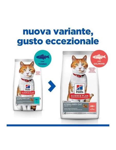 Hill's Sterilised Cat Salmone kg 1,5. Cibo Secco Per Gatti