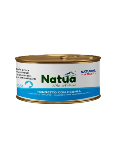 Natua Jelly Cat Tonnetto con Cernia gr.150. Cibo Umido Per Gatti.