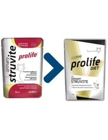 Prolife cat Veterinary Urinary Struvite  Busta gr 85. Diete Cibo Umido Per Gatti