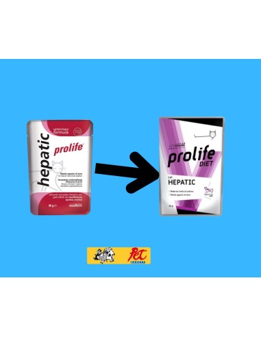 Prolife cat Veterinary Hepatic Busta gr 85. Diete Cibo Umido Per Gatti