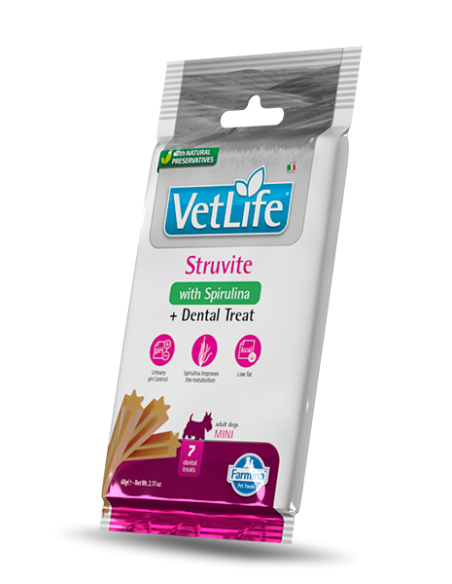 Vet Life Dog Treats  Struvite Mini Gr.60. Snack Per Cani