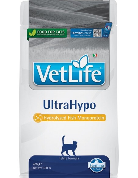 Vet LifeCat Ultrahypo Gr.400 Cibo per Gatti Farmina