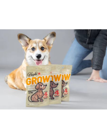 Hapki Grow Cubetti Con Pollo gr 85. Snack Per Cani