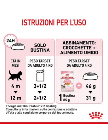 Kitten Instinctive Jelly Busta gr 85. Royal Canin . Cibo umido per cuccioli di Gatto .