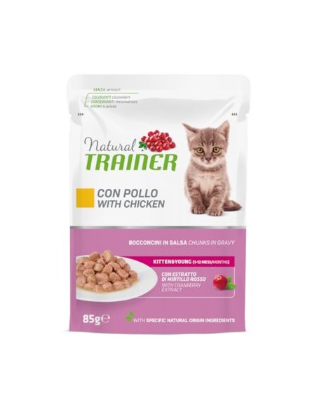 Natura Trainer Busta Gatto Kitten and Young Pollo Gr 85. Cibo Per Cuccioli di gatto