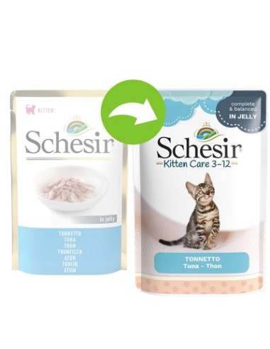 Schesir Cat Kitten tonnetto Jelly gr 85. Cibo Per Cuccioli Di gatto