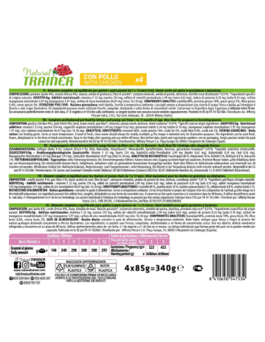 Natural Trainer Flowpack Kitten and Young 4X85 gr. cibo per Cuccioli di gatto