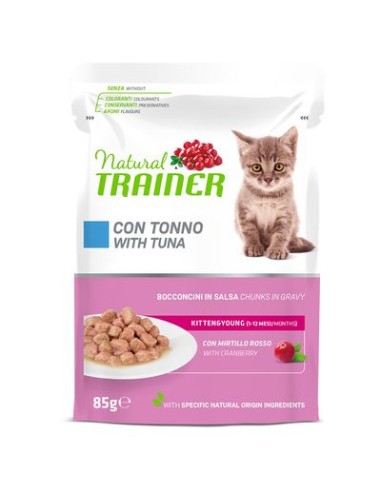 Natural Trainer Busta Gatto Kitten and Young Tonno gr 85. Cibo Per Cuccioli di gatto.