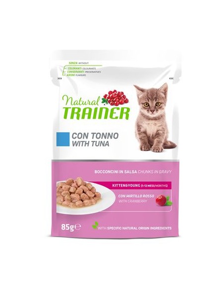 Natural Trainer Busta Gatto Kitten and Young Tonno gr 85. Cibo Per Cuccioli di gatto.