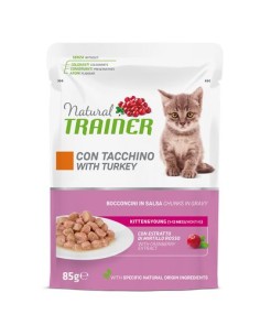 Natural Trainer Busta Gatto Kitten and Young Tacchino gr 85. Cibo per Cuccioli di Gatto . 2