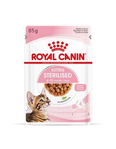 Kitten Sterilised Gravy Busta gr 85. Cibo per cuccioli di gatto.