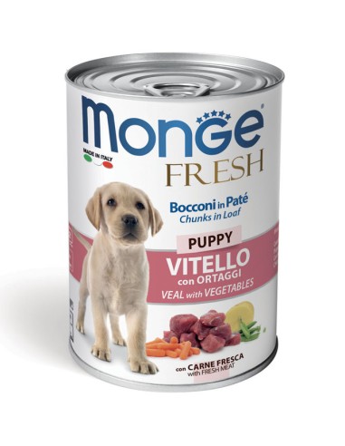 Monge Fresh Puppy Vitello Con Ortaggi gr 400. Puppy.