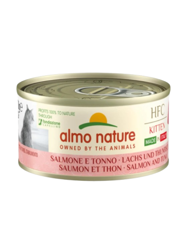 Almo Nature hfc Kitten Salmone e Tonno gr 70. Cibo Umido Per Gatti.