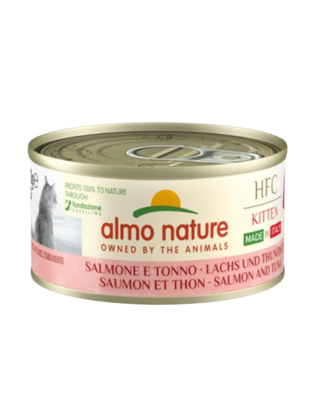 Almo Nature hfc Kitten Salmone e Tonno gr 70. Cibo Umido Per Gatti