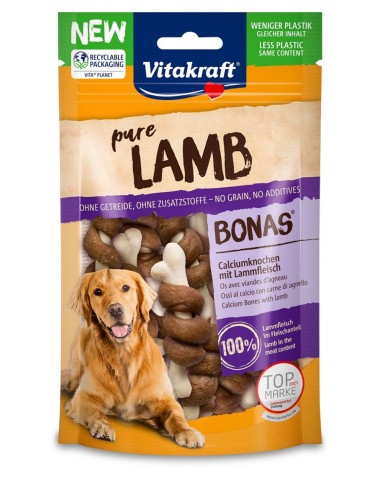 Vitakraft Snack Cane Bonas Ossi al Calcio con Agnello gr.80. Snack Per Cani .