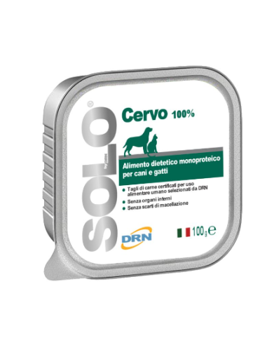 Solo Cervo 100 gr. Cibo Umido Per Cani