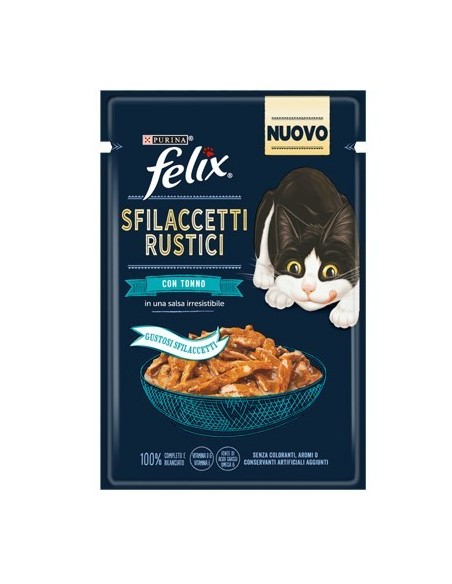 Felix Busta Sfilaccetti Rustici Con Tonno gr 80. Cibo Umido Per Gatti