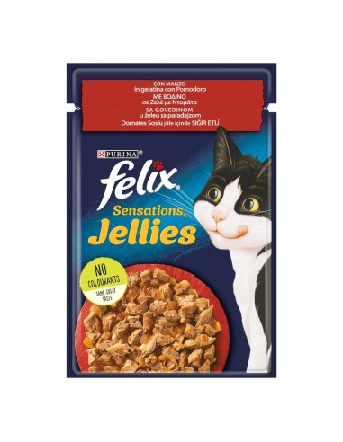 Felix Busta Sensations Jellies Manzo e Pomodoro gr 85. Mangime Per Gatti.