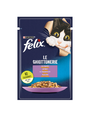 Felix Busta le Ghiottonerie con Agnello in gel. gr.85. Cibo Umido per gatti